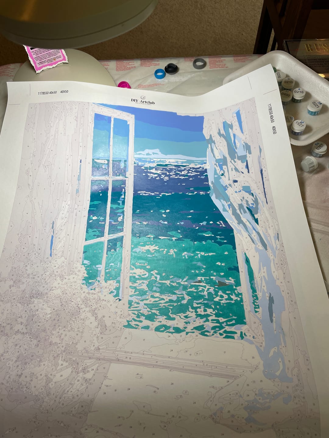 Customer photo review of By the Azure Window | Paint by Number