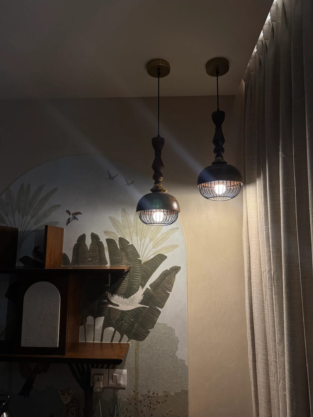 Customer photo review of Jodha Gold Hanging Lamp Tall