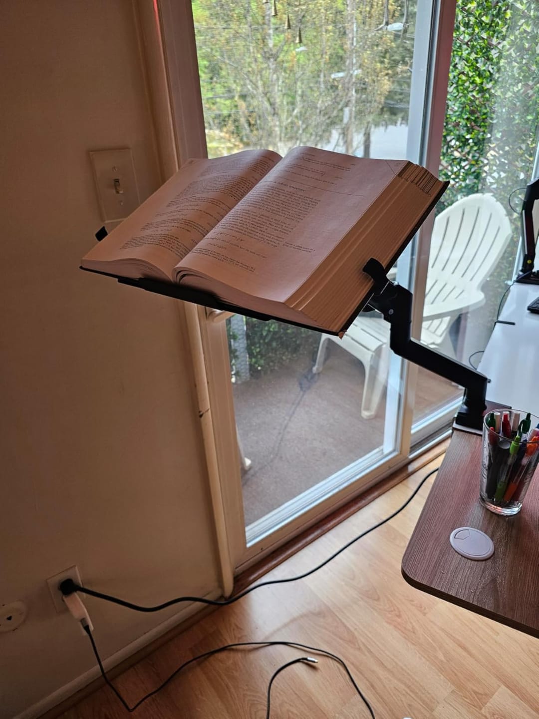 Customer photo review of 2-in-1 Laptop & Monitor Desk Mount