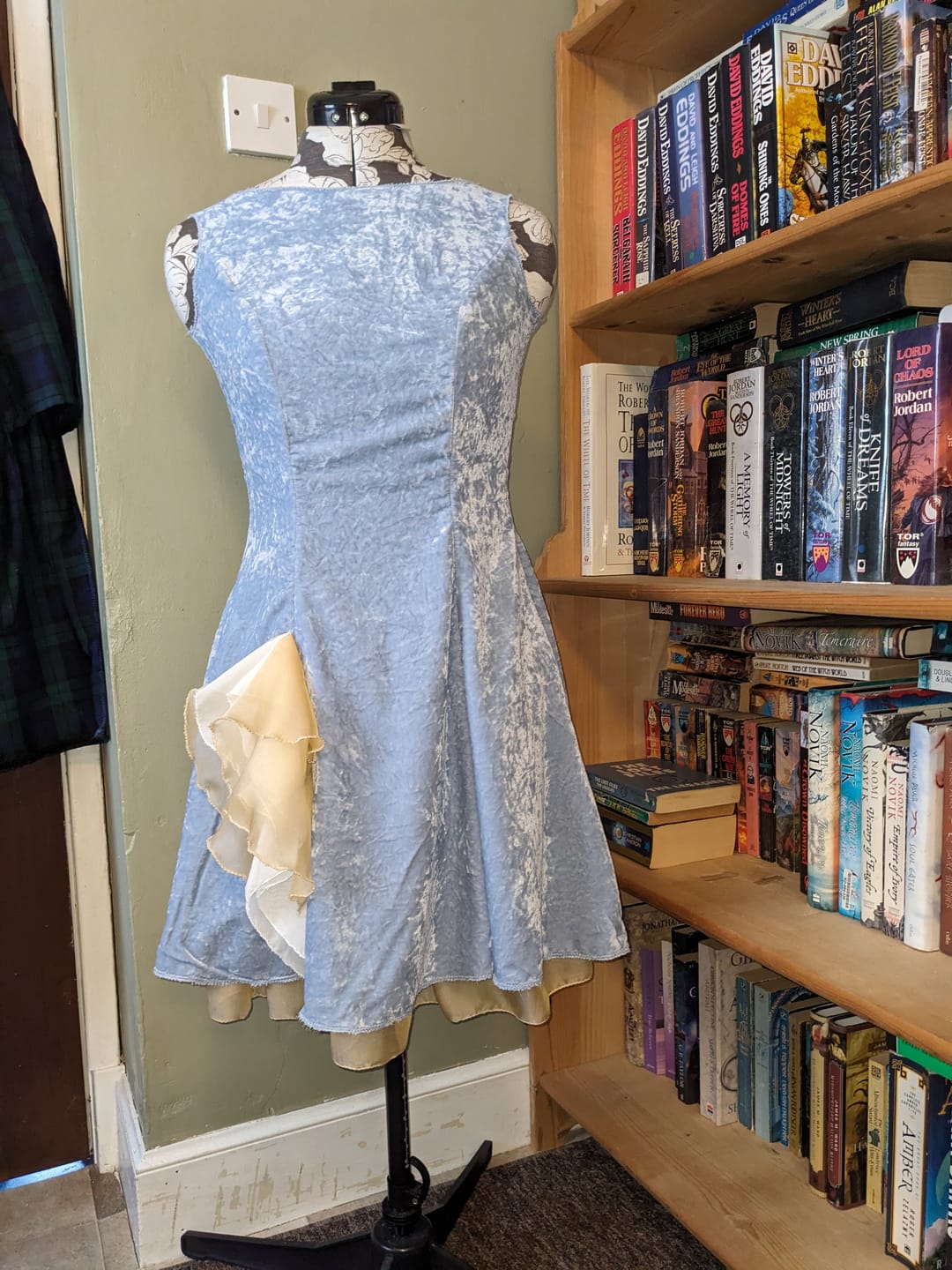 Customer photo review of Sky Blue Crushed Velvet Fabric
