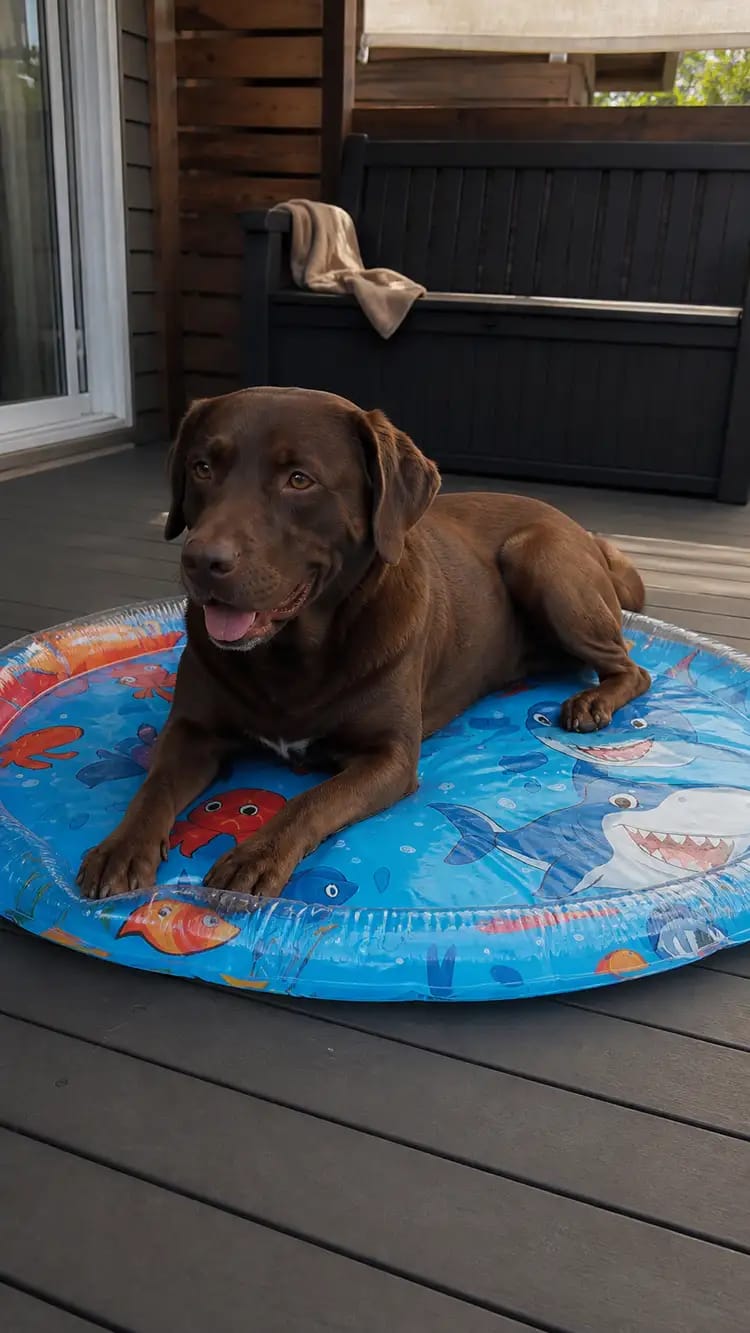 Customer photo review of Paw Cool Oasis Dog Cooling Water Bed
