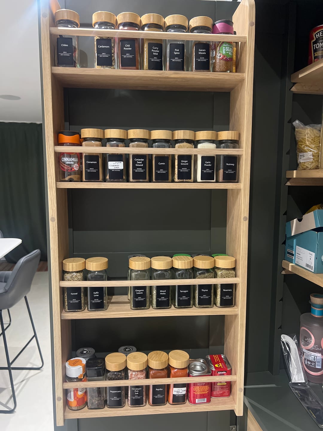 Customer photo review of Set of 12 120ML Glass Spice Jar with Bamboo Lid