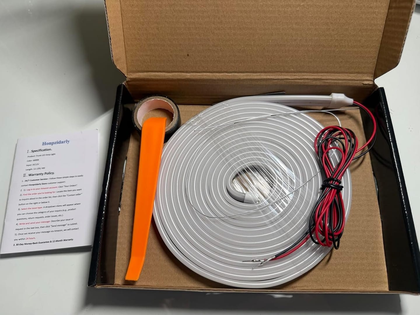 Customer photo review of BOLTHUT™ LED Trunk Light Strip — Auto-On Cargo Lighting