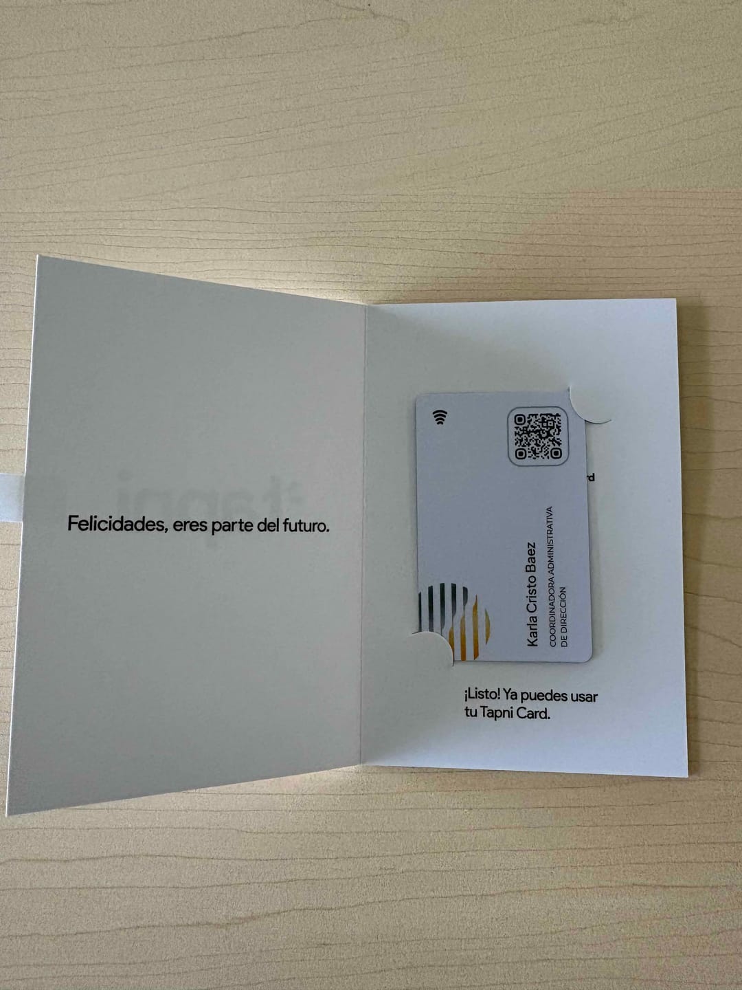 Customer photo review of Tarjeta Personalizada