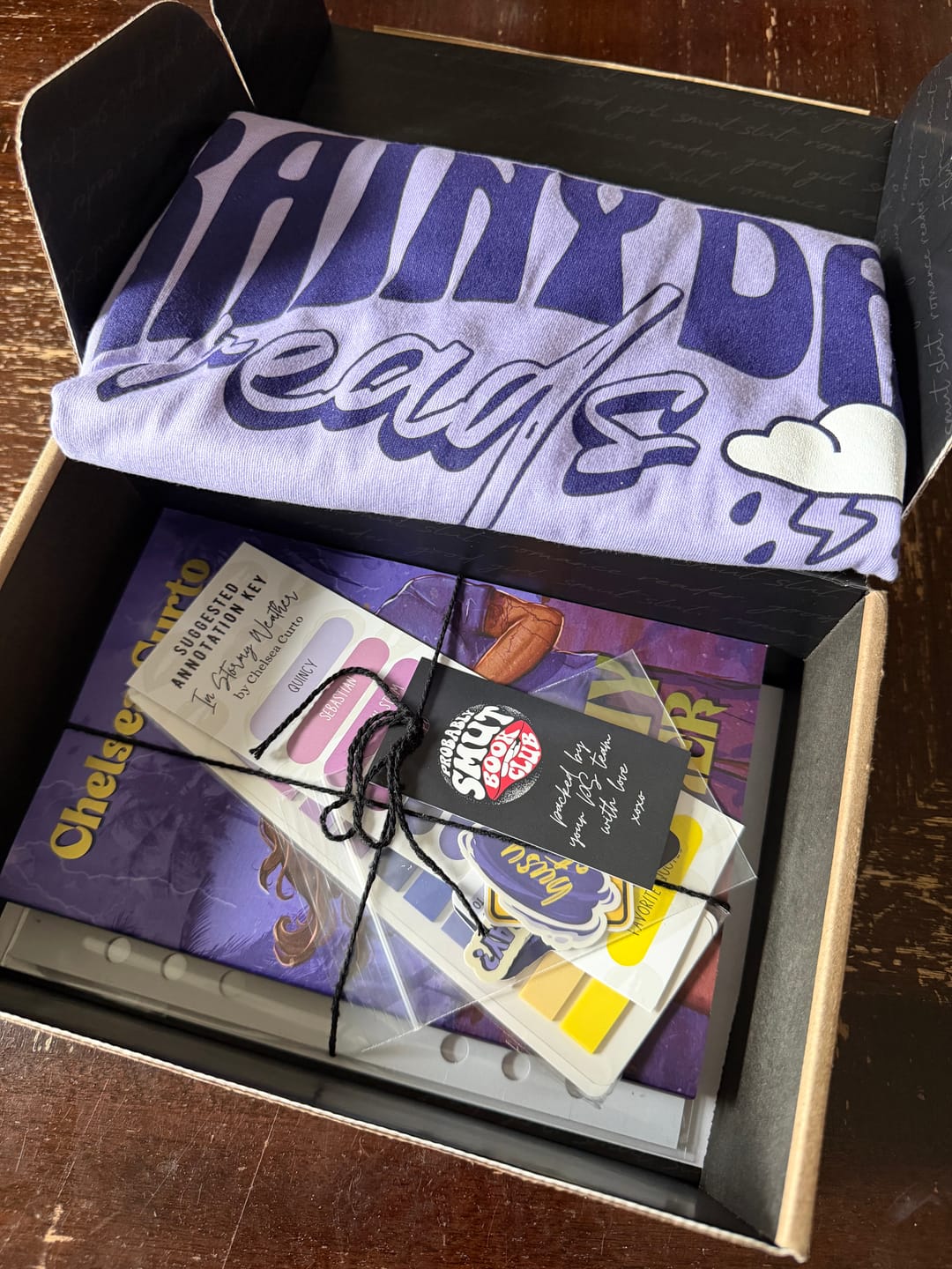 Customer photo review of smut slut book club subscription