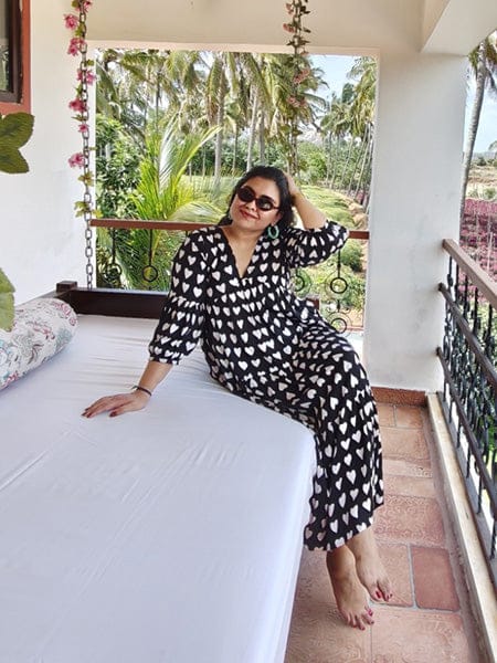 Customer photo review of Lover Black Modal Maxi Dress