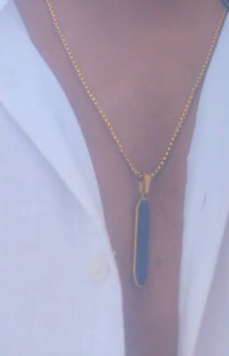 Customer photo review of Midnight Prism Necklace- Gold