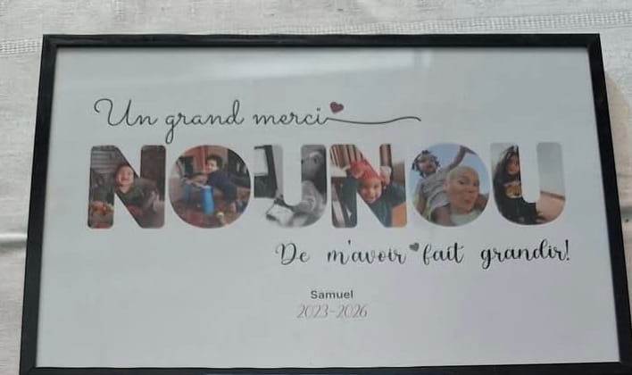 Customer photo review of Nounou Lettres - Affiche personnalisée