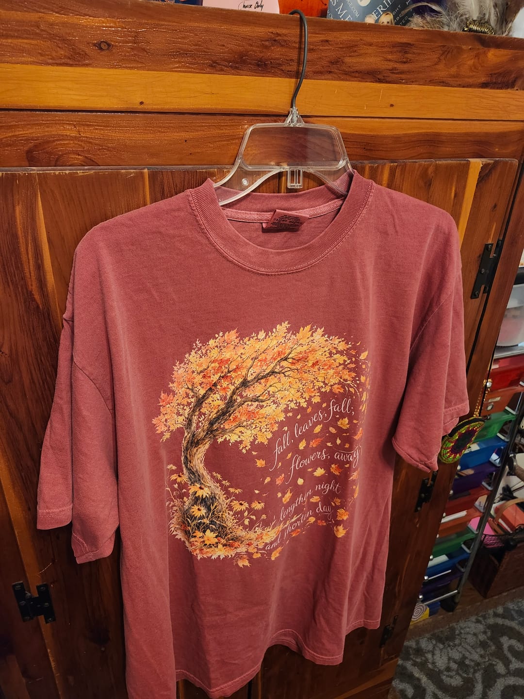 Customer photo review of Fall Leaves Emily Brontë Literary T-Shirt