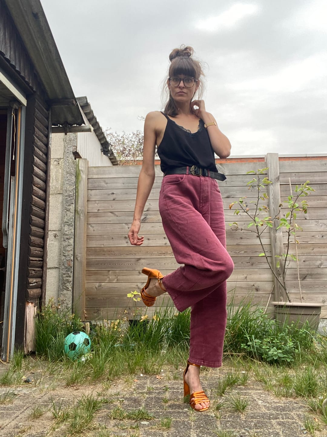 Customer photo review of Vintage Wash Jeans / Bordeaux