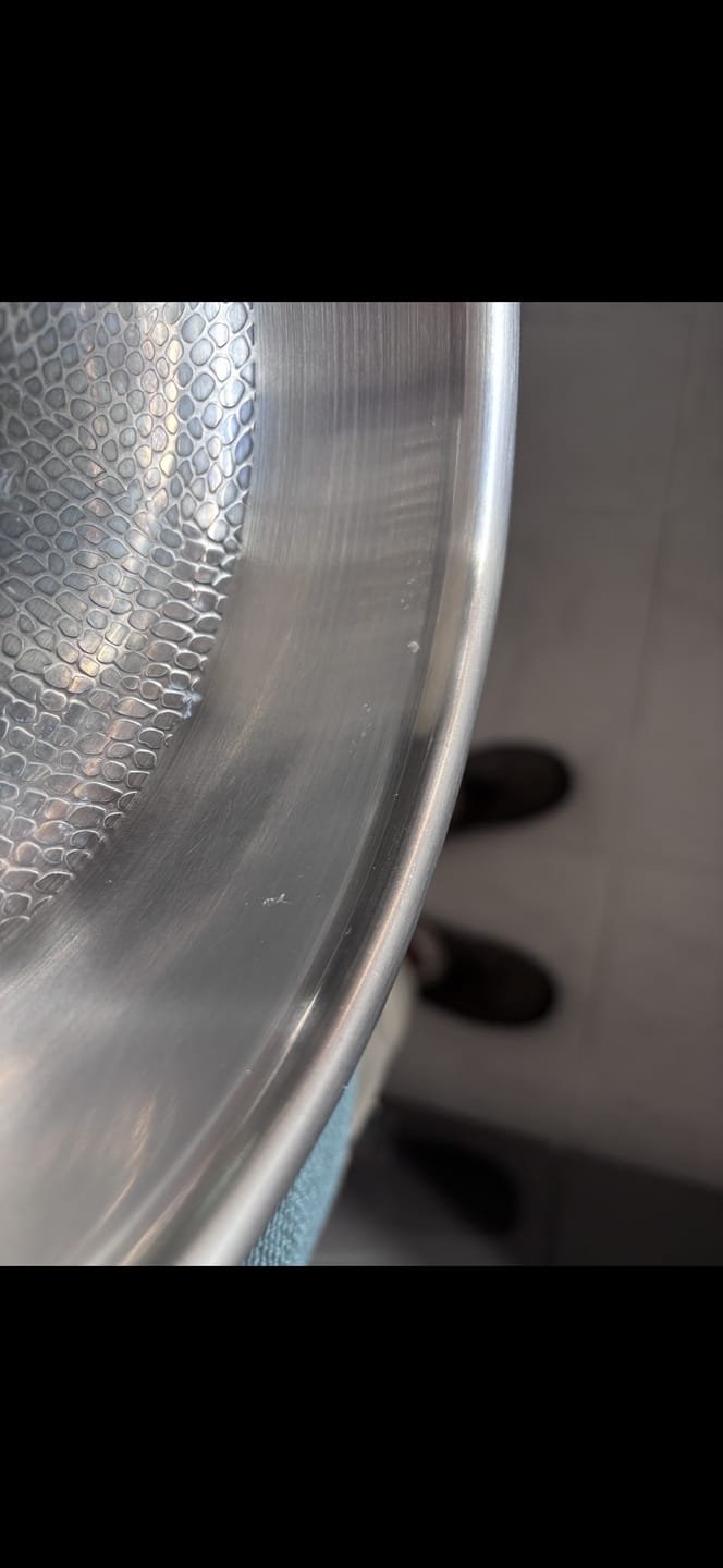 Customer photo review of Hand-Hammered Titanium Pan