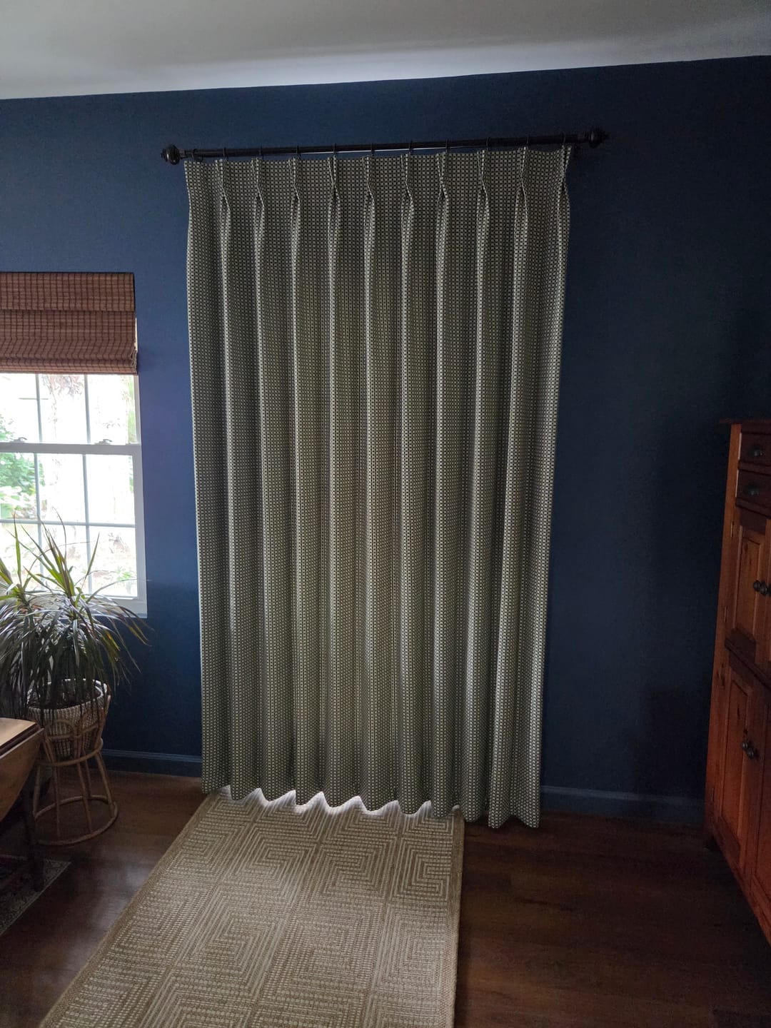 Customer photo review of Frankie Blackout Pixel Check Curtains