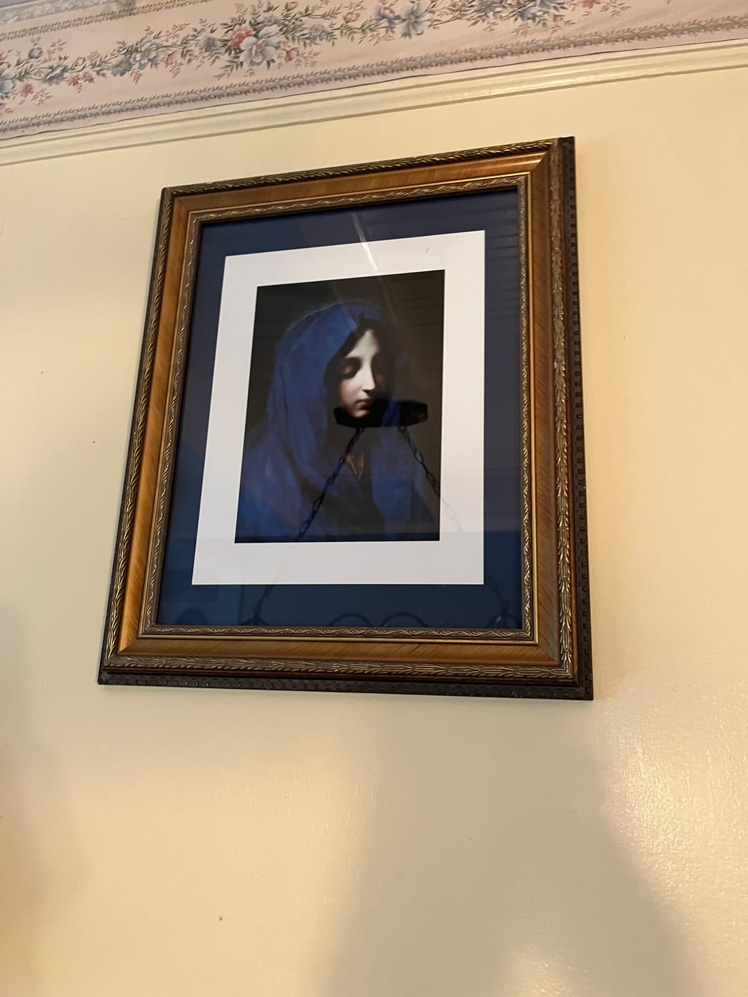 Customer photo review of Blue Madonna Holy Card – Give Us True Love for You and Your Son – pack of 10/100/1000 – Restored Vintage Holy Card #129