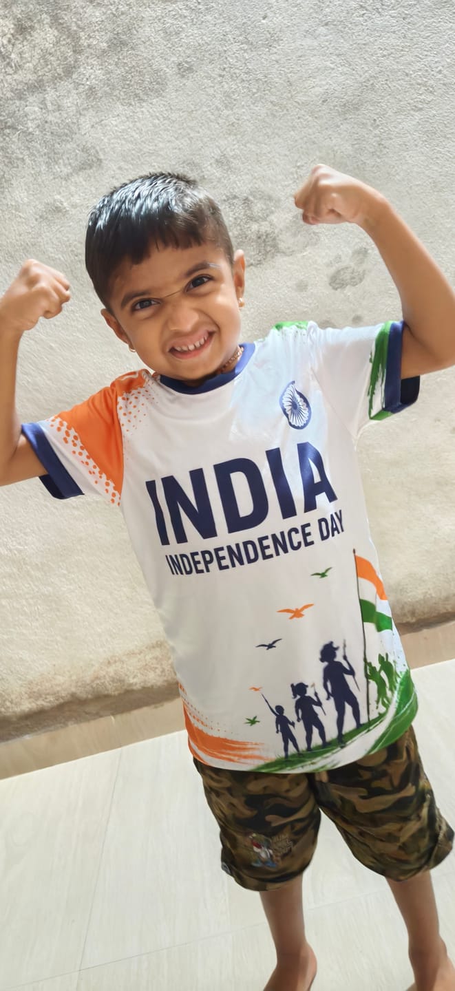 Customer photo review of India Independence Day Jersey | Custom Name & Number Patriotic Jersey