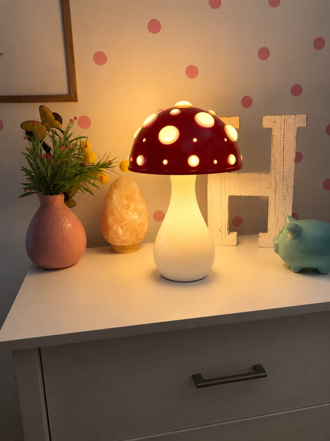 Customer photo review of Designer Mushroom Table Lamp