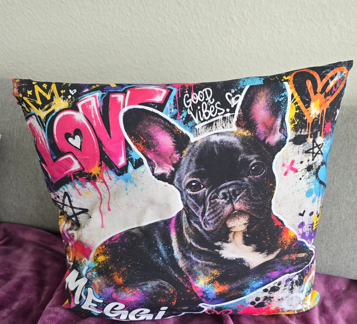 Customer photo review of Dein Haustier als Kissen - Graffiti