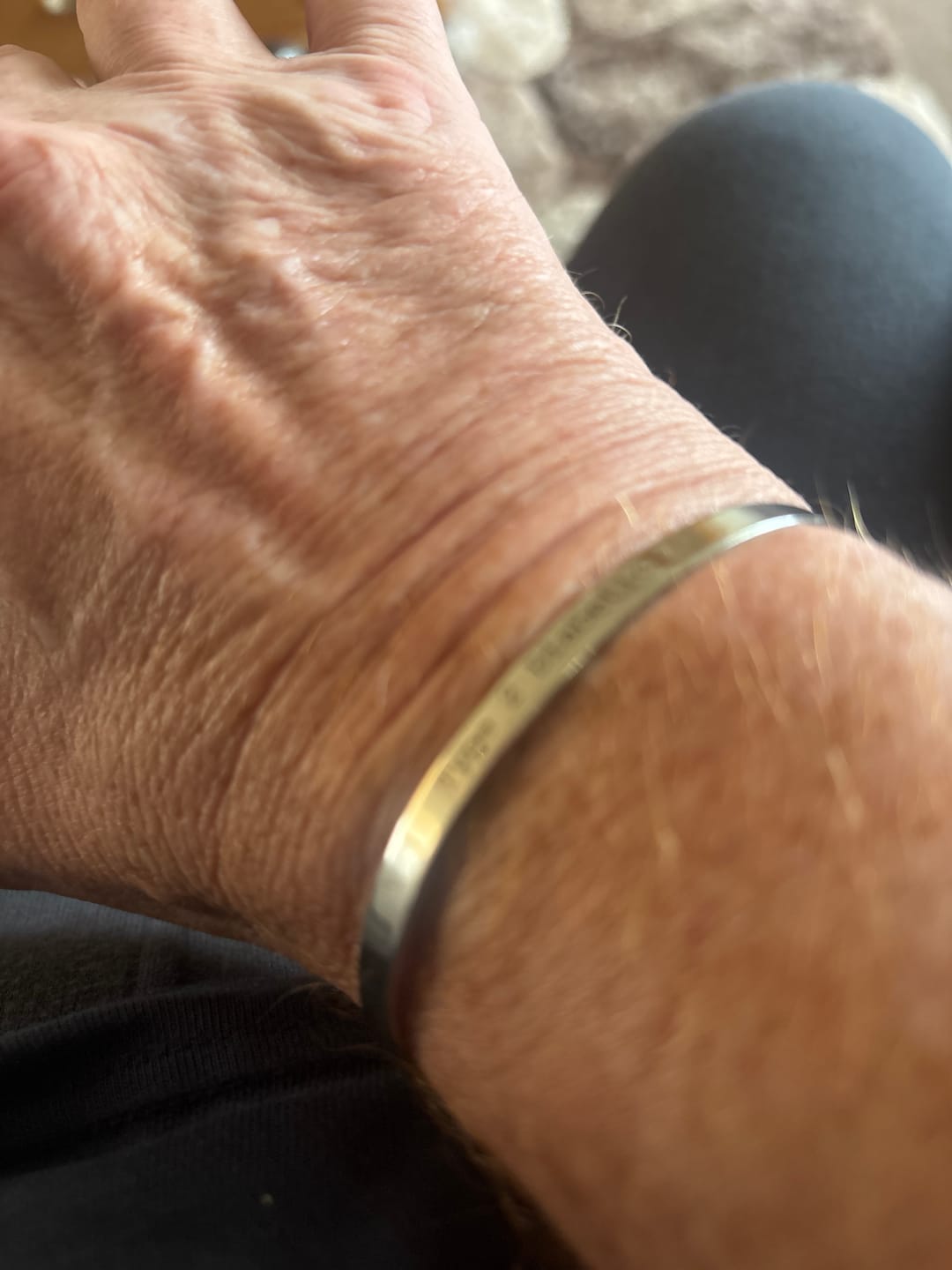 Customer photo review of Silver Personalised Cuff Bracelet