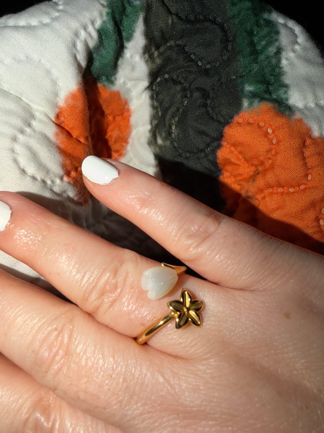 Customer photo review of Pikake Bloom Wrap Ring