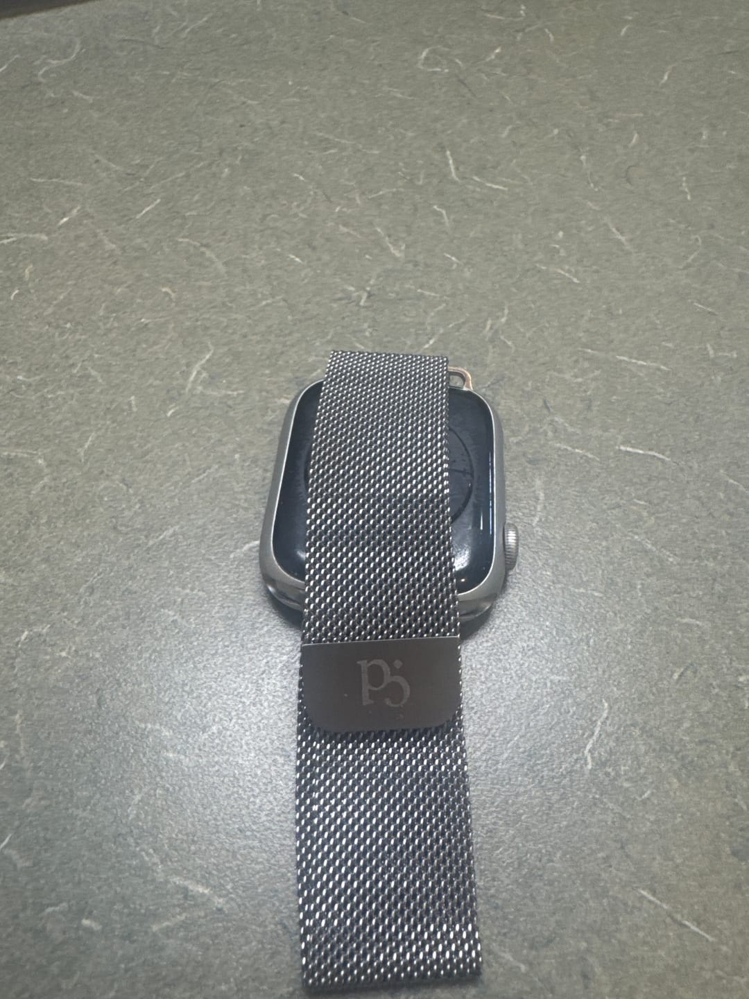 Customer photo review of Platinum Steel Luxury Apple Watch Strap