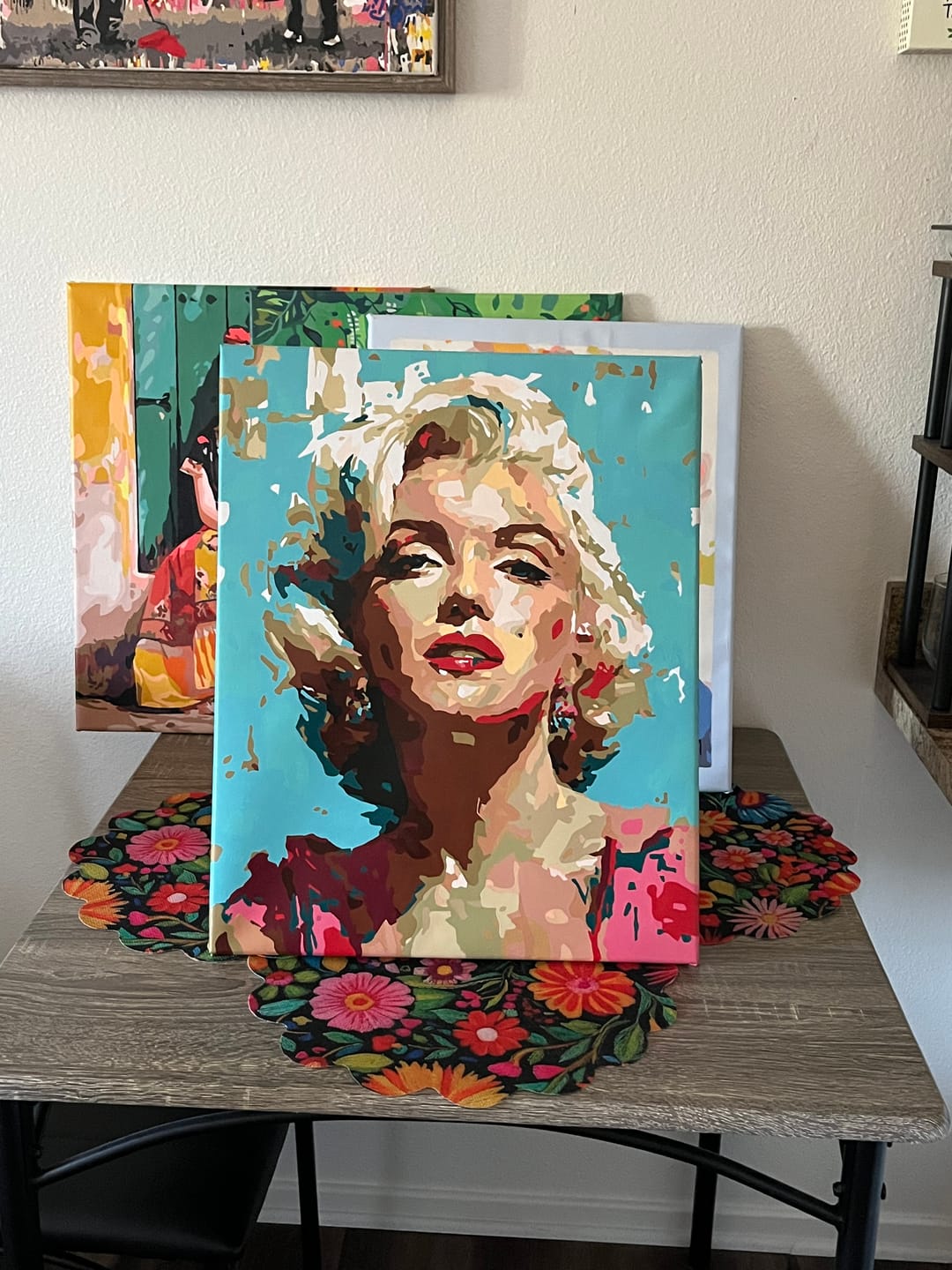 Customer photo review of Expressive Marilyn | Paint by Number