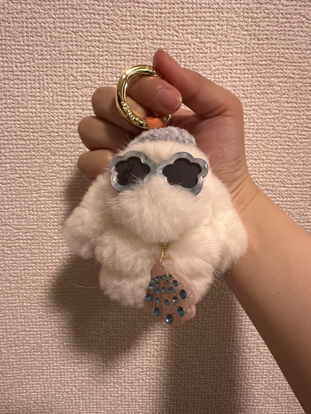 Customer photo review of ミニモフ バッグチャーム ８cm たれ耳 ミルク