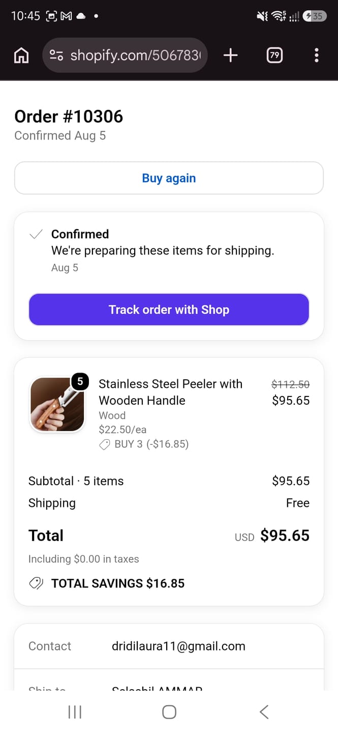 Customer photo review of Stainless Steel Peeler with Wooden Handle