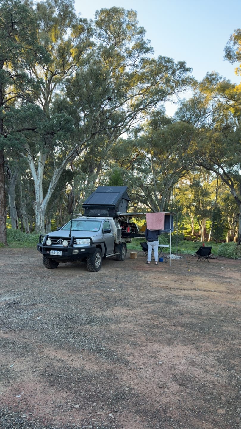 Customer photo review of Rainger Revo-X 1.45 Hardshell Roof Top Tent EOFY SALE - 2 Free camp chairs + T-shirt included.