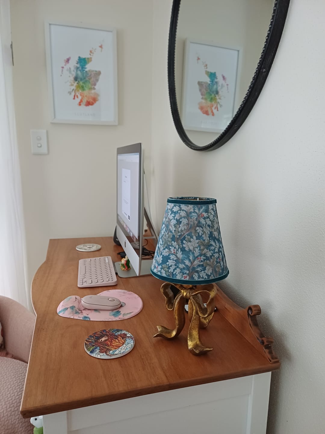 Customer photo review of Navy Tapestry Lamp Shade & Beau Base - Table Lamp