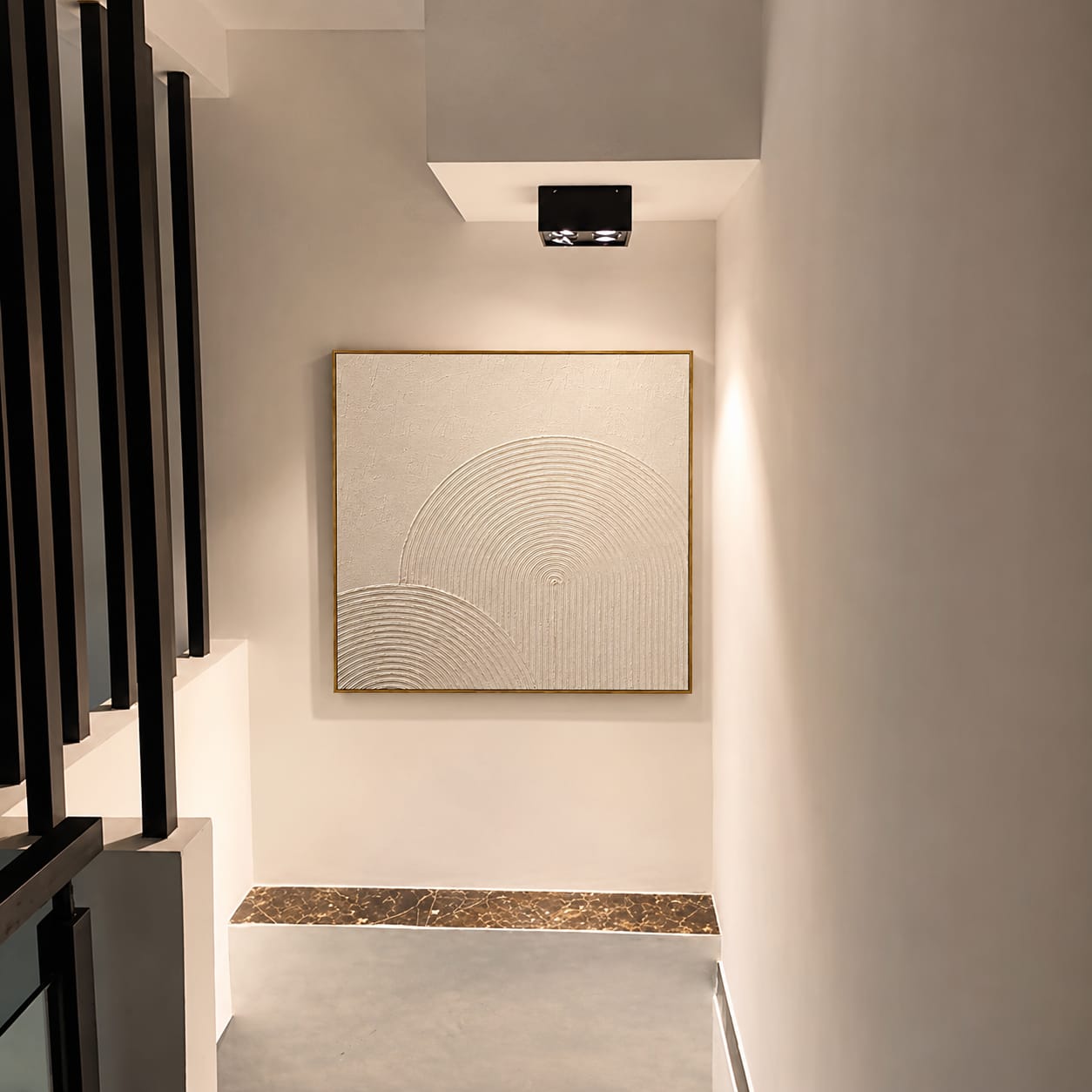 Customer photo review of "Arched Stillness" – Wabi Sabi Cream Geometric Textured Painting