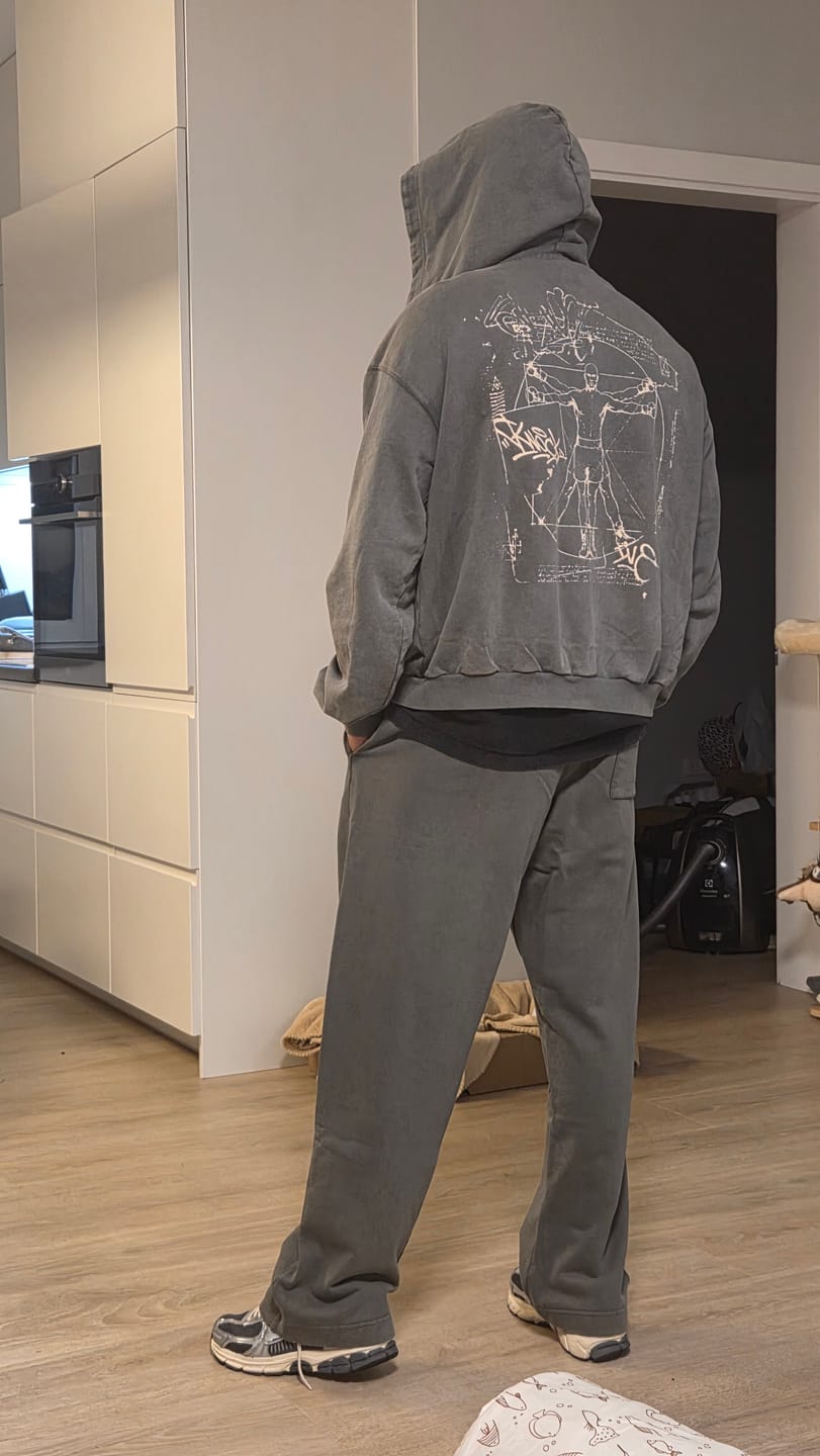 Customer photo review of ASCENSION VINTAGE OLIVE ZIP HOODIE
