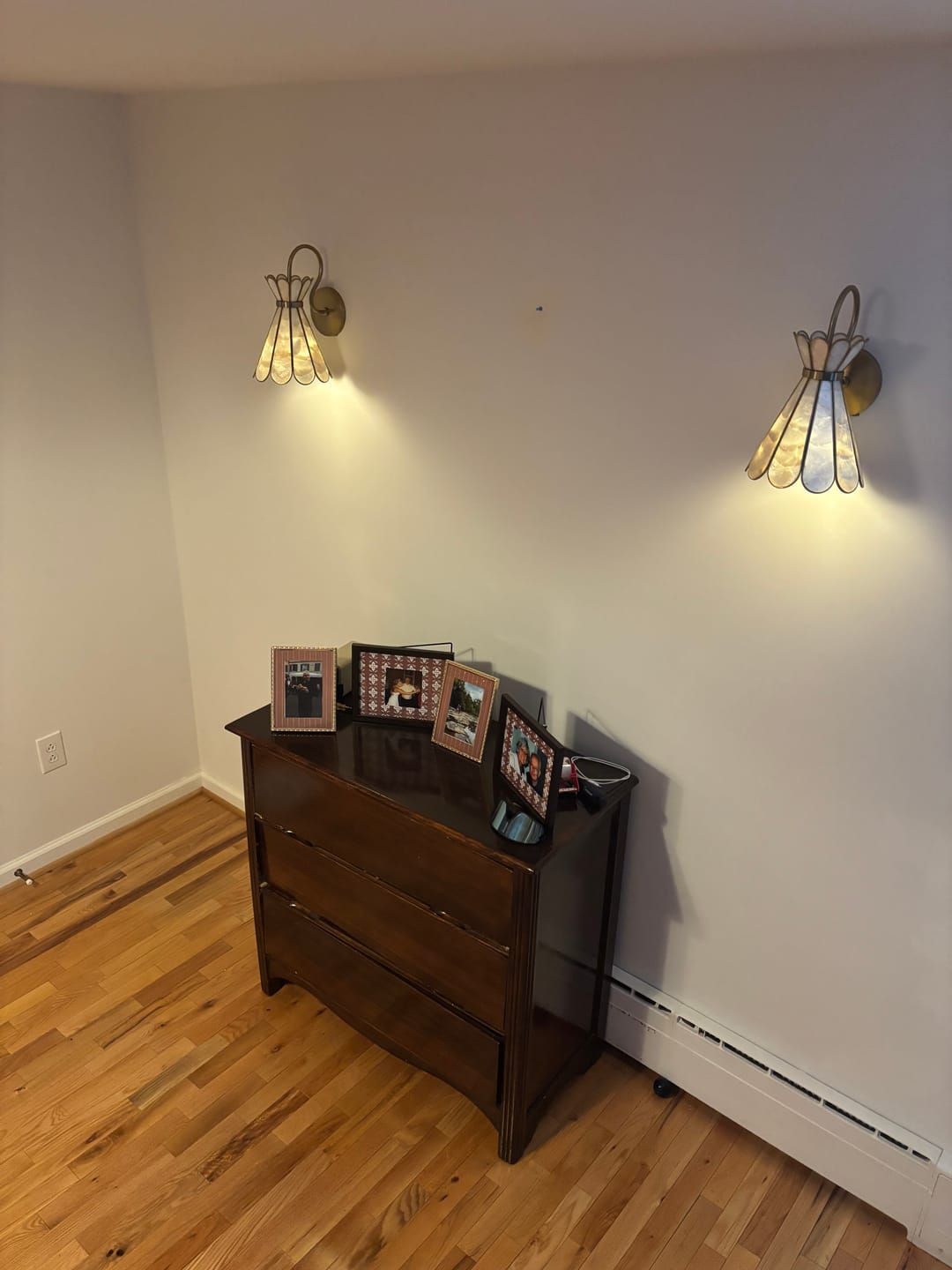 Customer photo review of Sculptural Bloom 1-Light Brass Capiz Shell Glass Wall Sconce