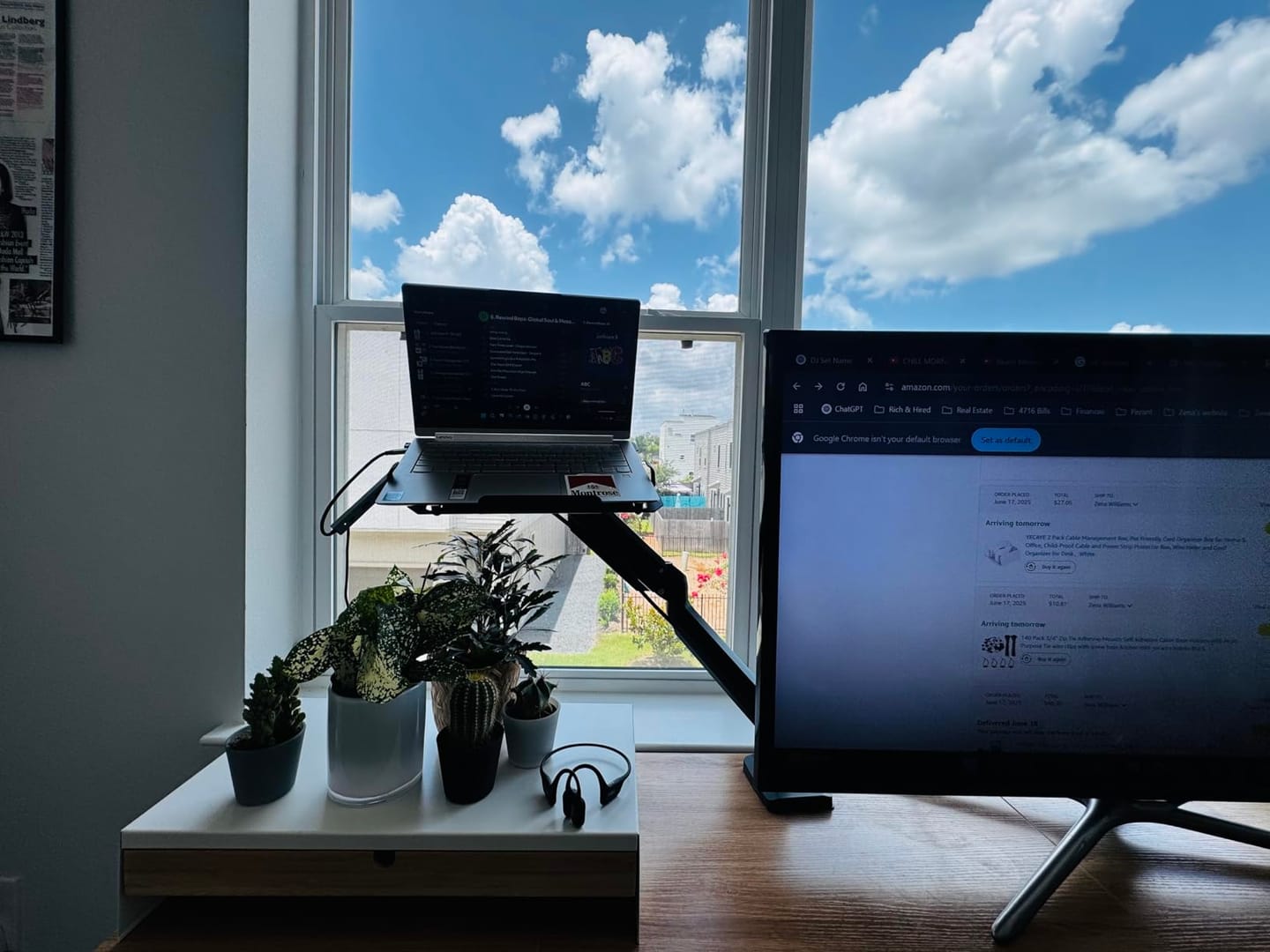 Customer photo review of 2-in-1 Laptop & Monitor Desk Mount