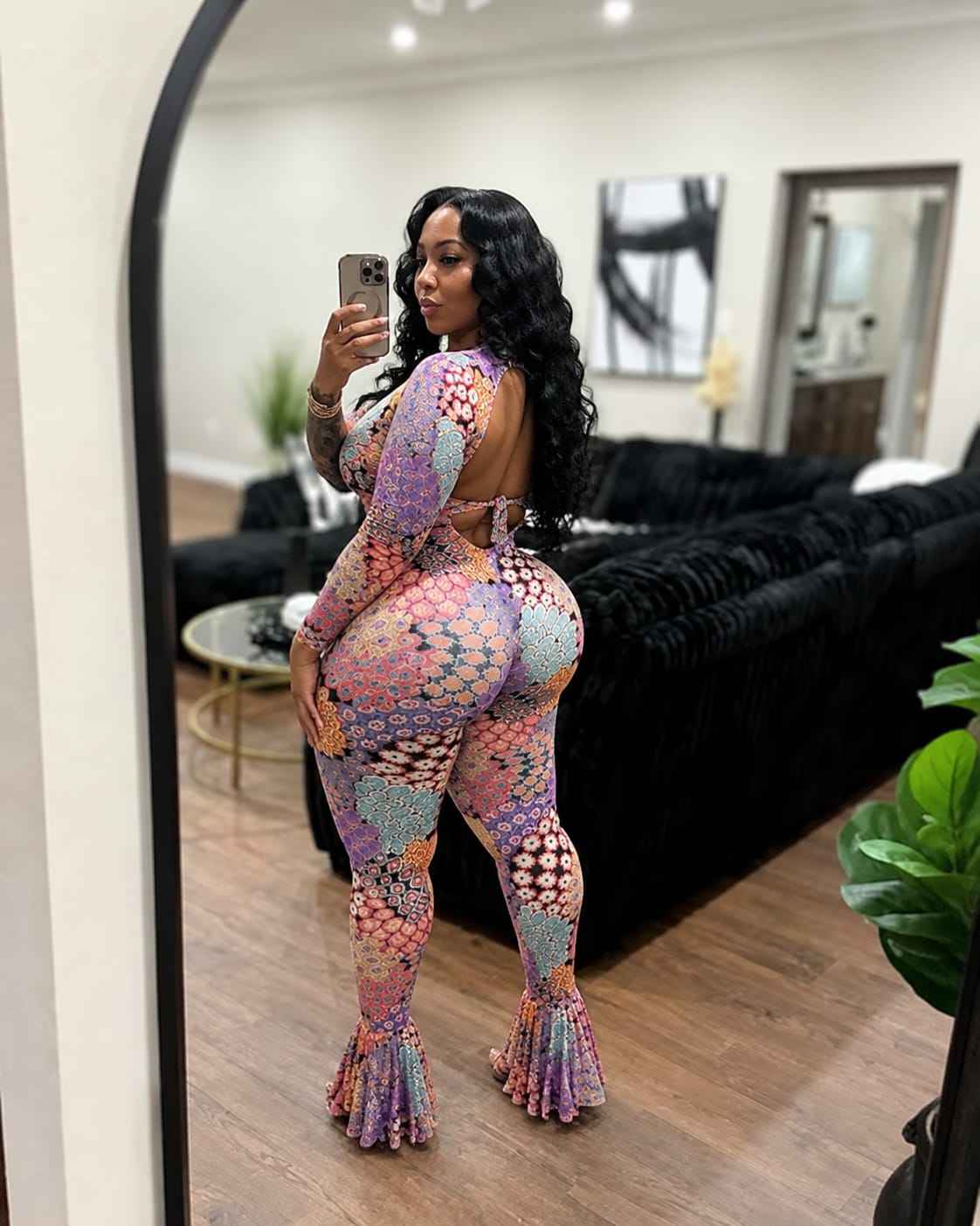 Customer photo review of Boho Petal Ruffle Catsuit