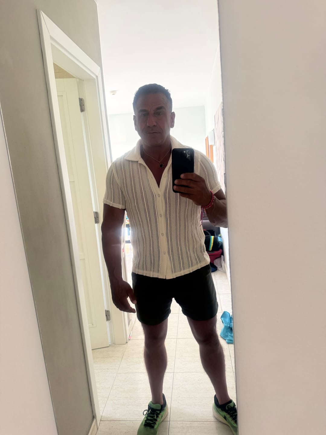 Customer photo review of Ultra-Stretch 5" Chino Shorts - Olive