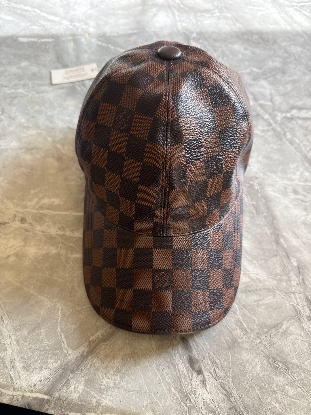 Customer photo review of Classic Checkered Baseball Cap in Earth Tones