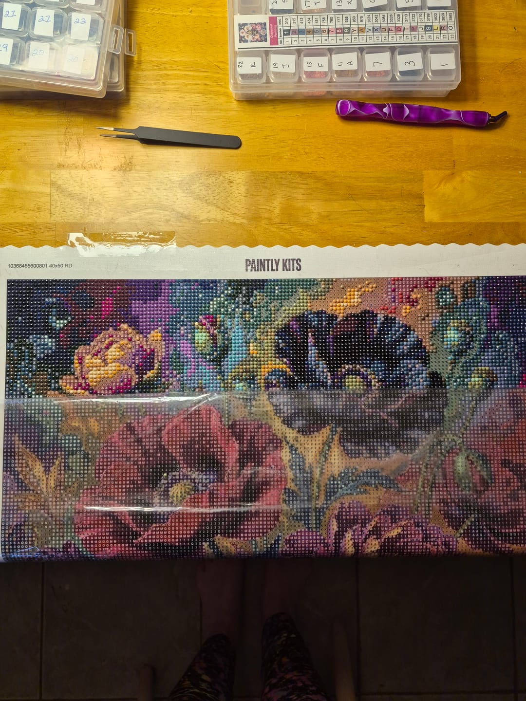 Customer photo review of Jewel Tone Poppy Peony (Diamond Painting)
