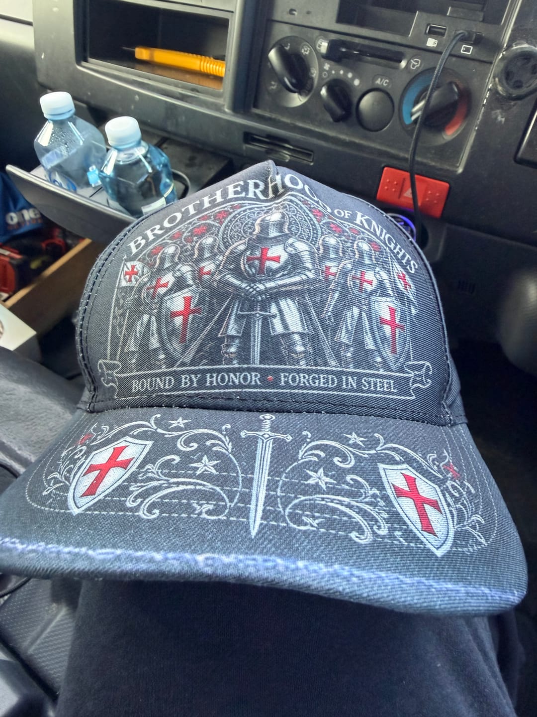 Customer photo review of ⚔️ Bound By Honor Forged In Steel – Knights Templar Cap