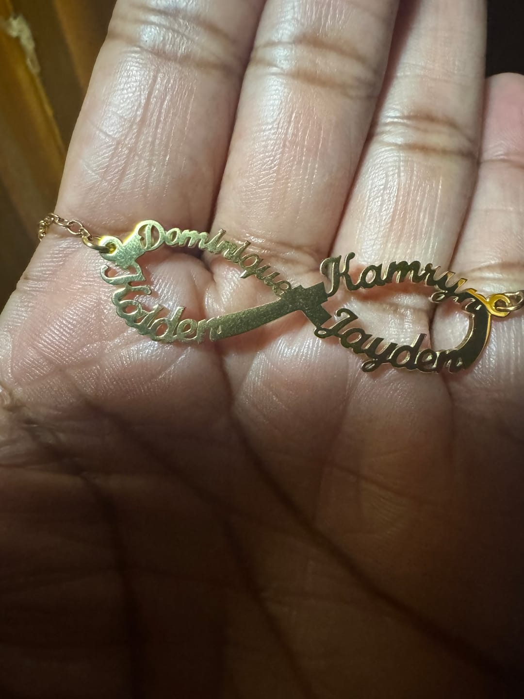Customer photo review of Infinity Pendant Name Necklace