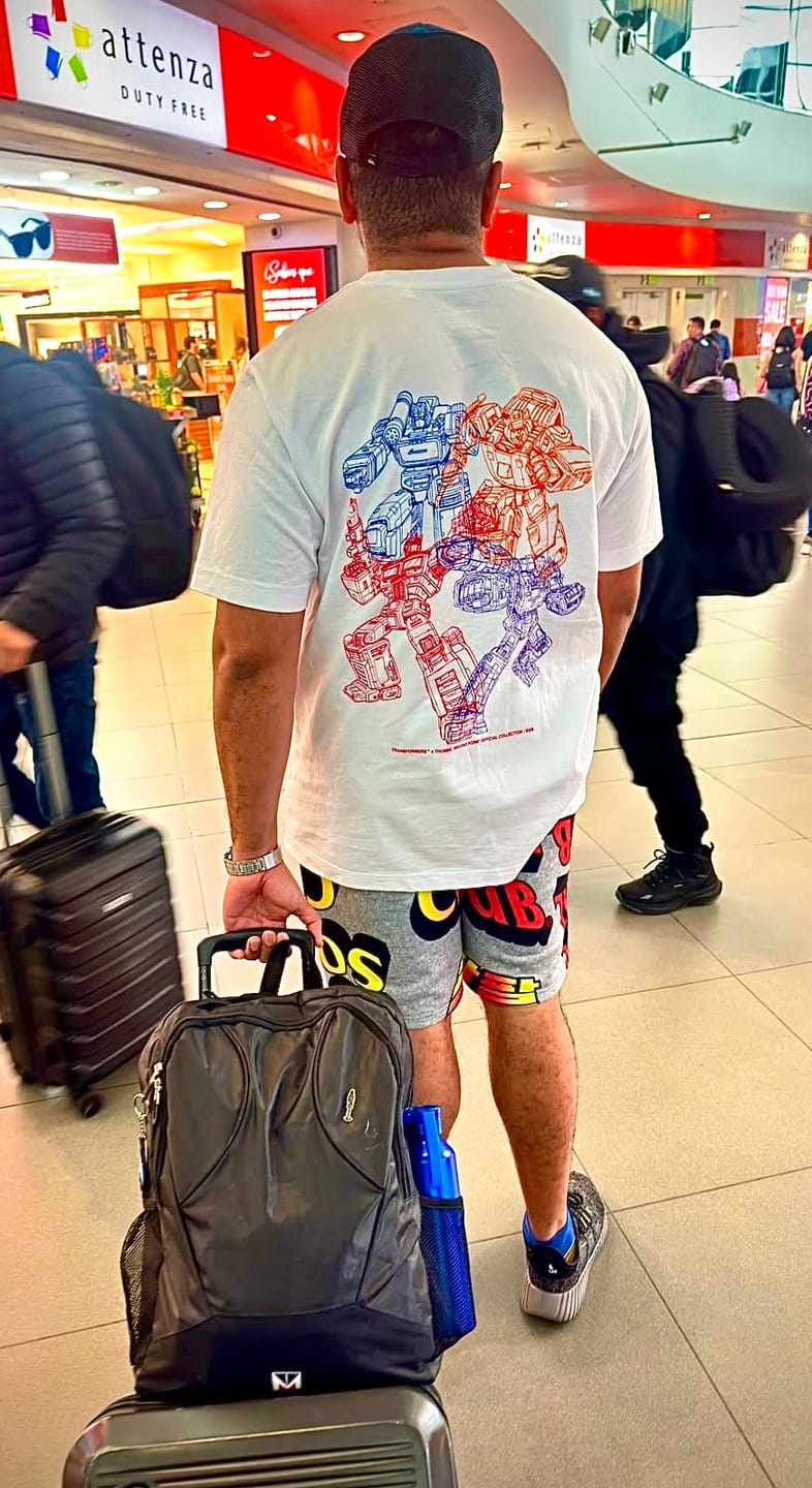 Customer photo review of Transformers x Thumbs Mainframe Relaxed T-Shirt in White