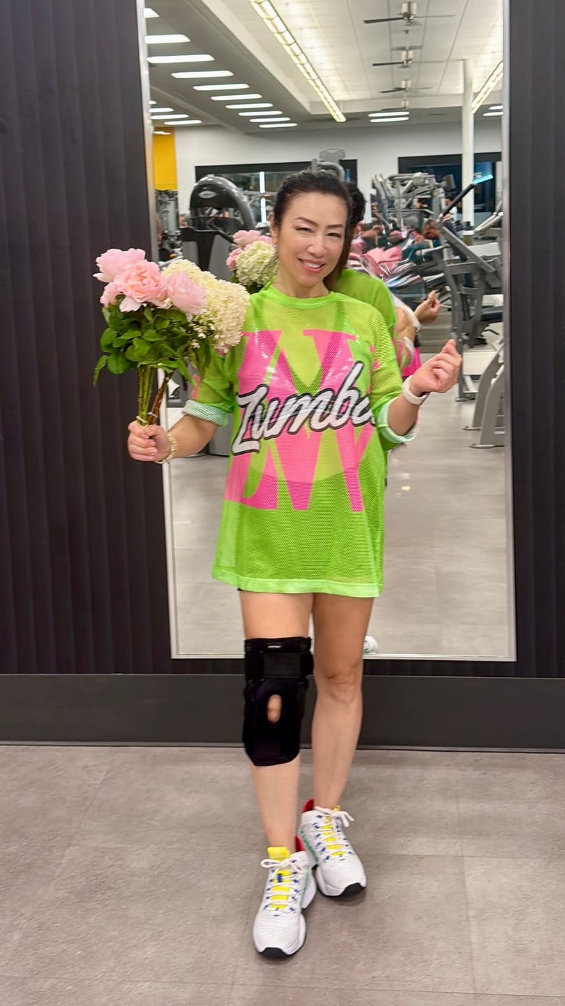 Customer photo review of Dale-Z Oversized Mesh Long Sleeve Top