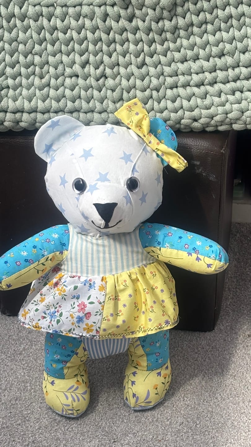 Customer photo review of Evie the Teddy Digital PDF Plushie Pattern