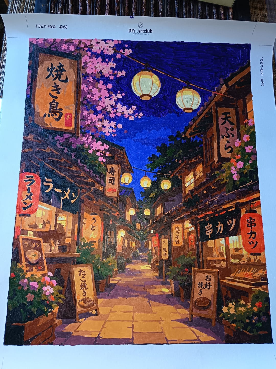 Customer photo review of Sakura Lanterns | Paint by Number