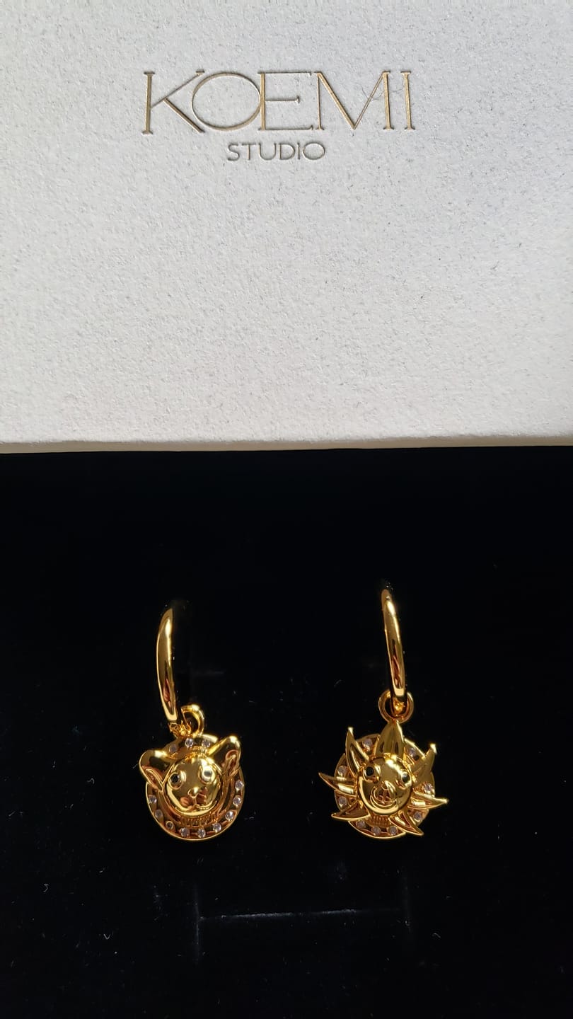 Customer photo review of Pirate Ship Earrings