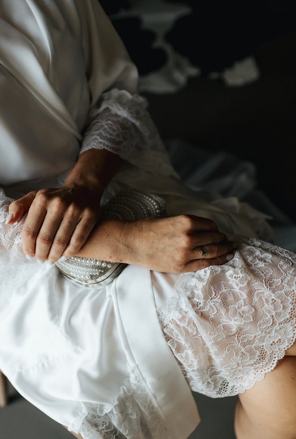 Customer photo review of Nightwear robe set: WHITE & WHITE Roll2