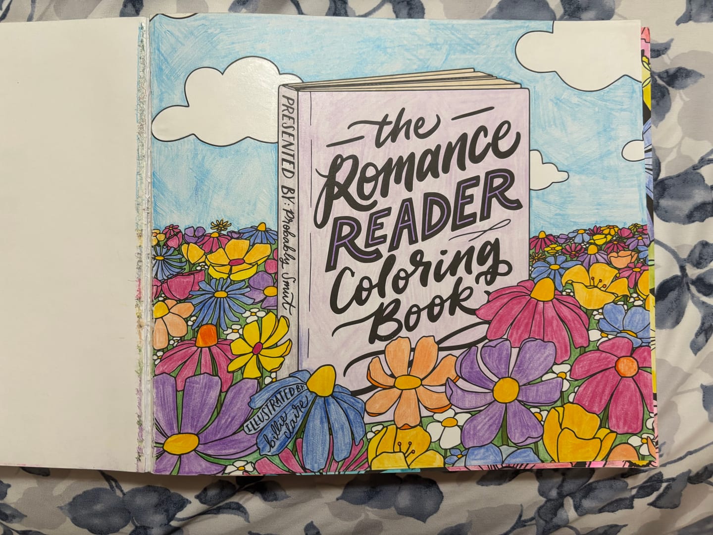 Customer photo review of the romance reader coloring book