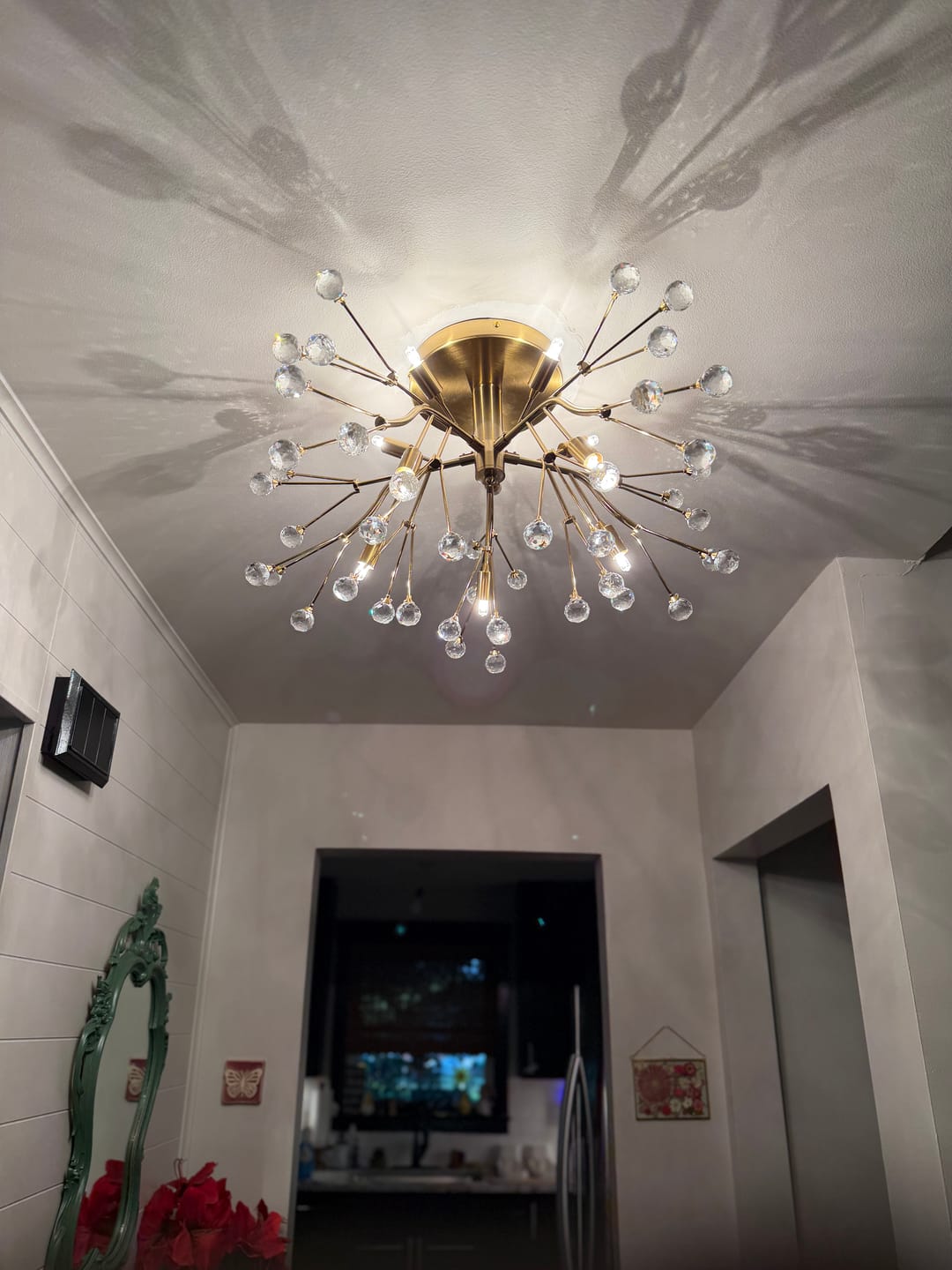 Customer photo review of Mid-Century Firework Crystal Branching Semi Flush Mount