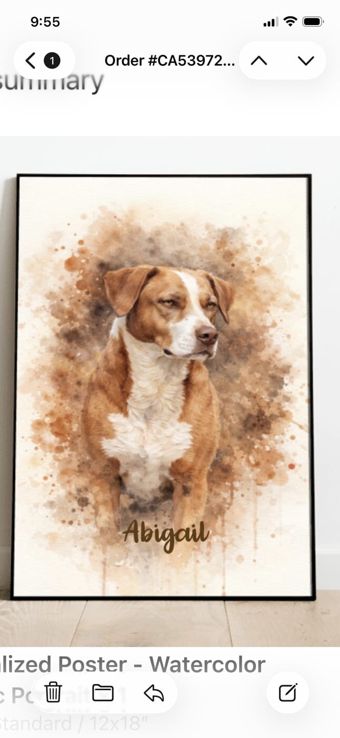 Customer photo review of Personalized Poster - Watercolor Realistic Portrait