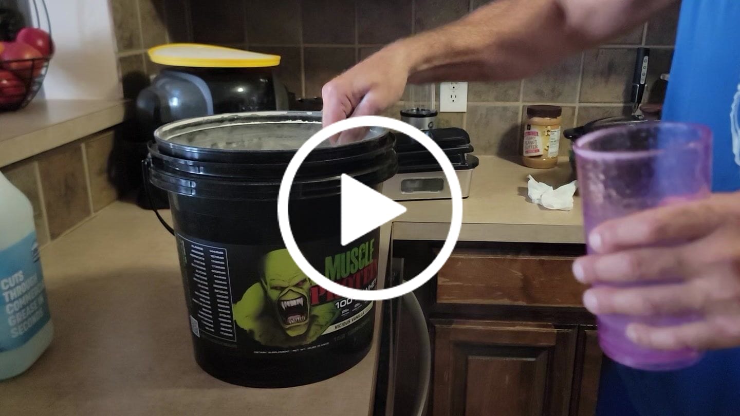 Customer video review of Whey Protein Powder Bucket