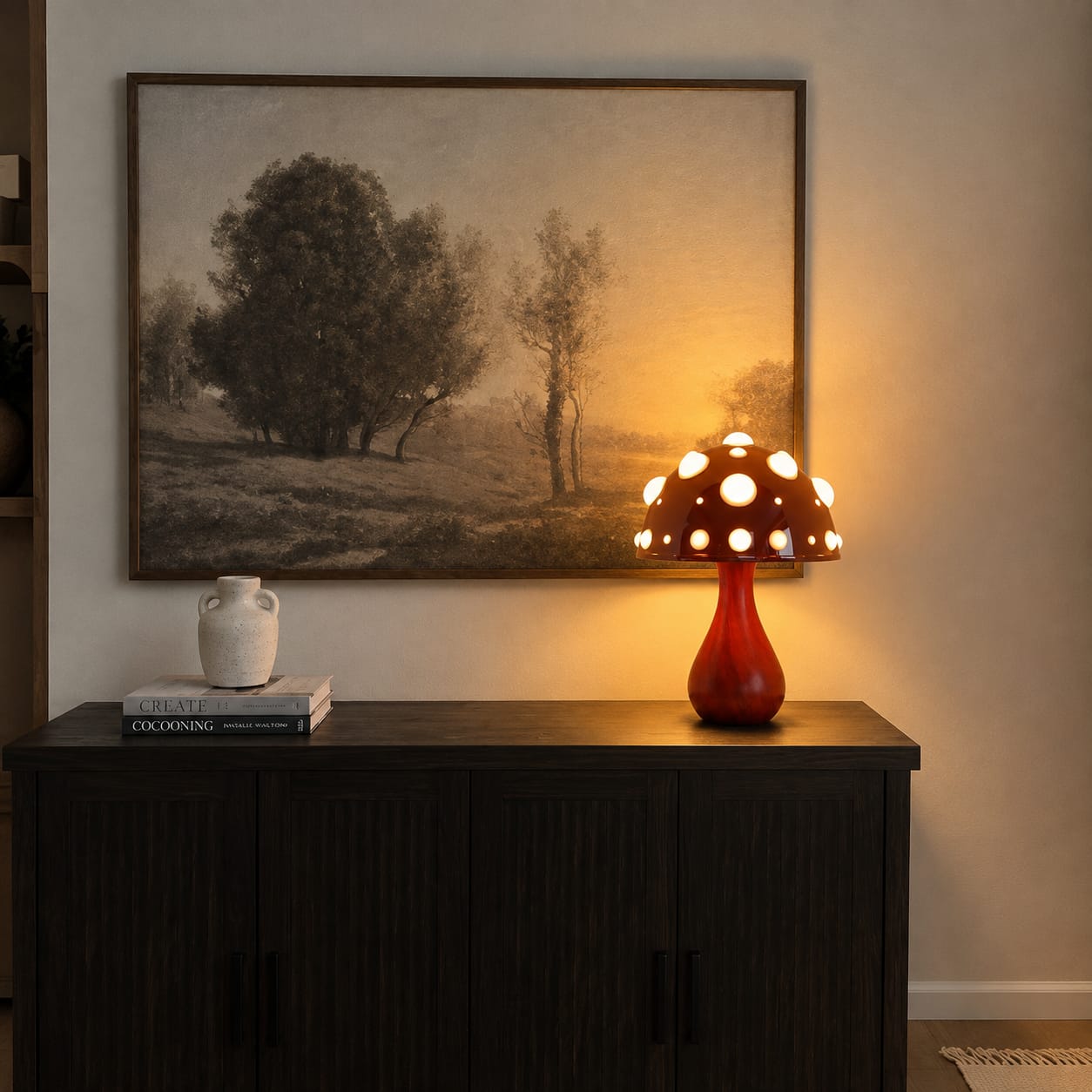 Customer photo review of Designer Mushroom Table Lamp