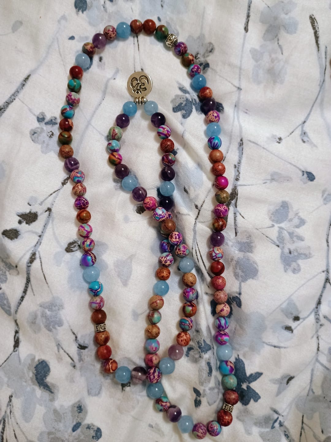 Customer photo review of 108 Purple Jasper & Amethyst Mala Bead Bracelet